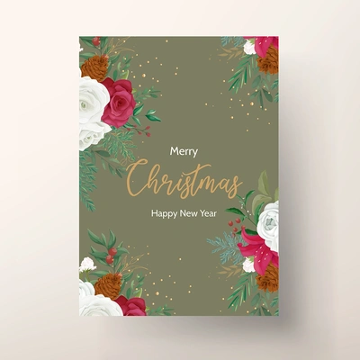  Forest Green Christmas Card
